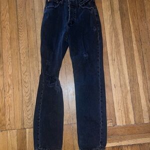 Abercrombie High Rise Dad Jean Black